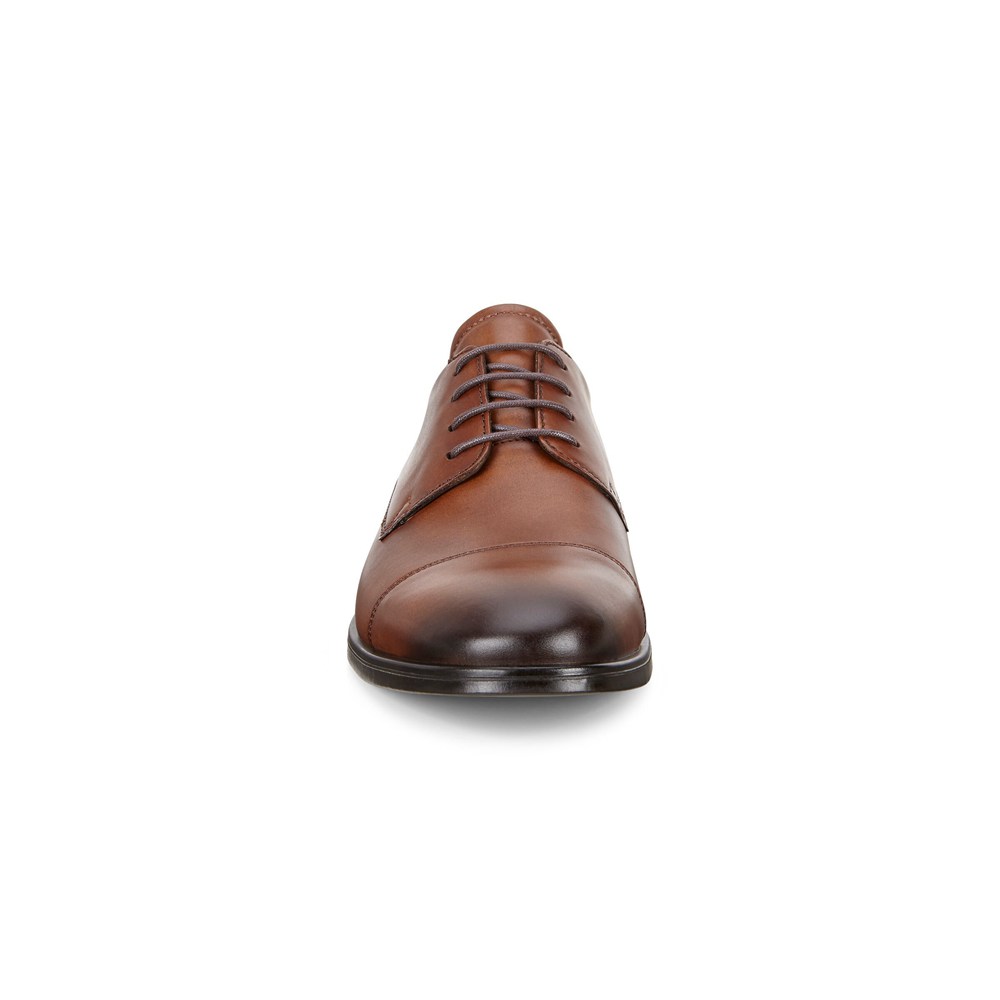 ECCO Mens Dress Shoes Brown - Melbourne Cap Toe Tie - JBI-672053